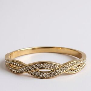 18K Brazilian Gold Filled CZ Hinge Bangle